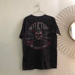 Affliction Chris Kyle God Country Family black red cotton tee tshirt Grunge Goth